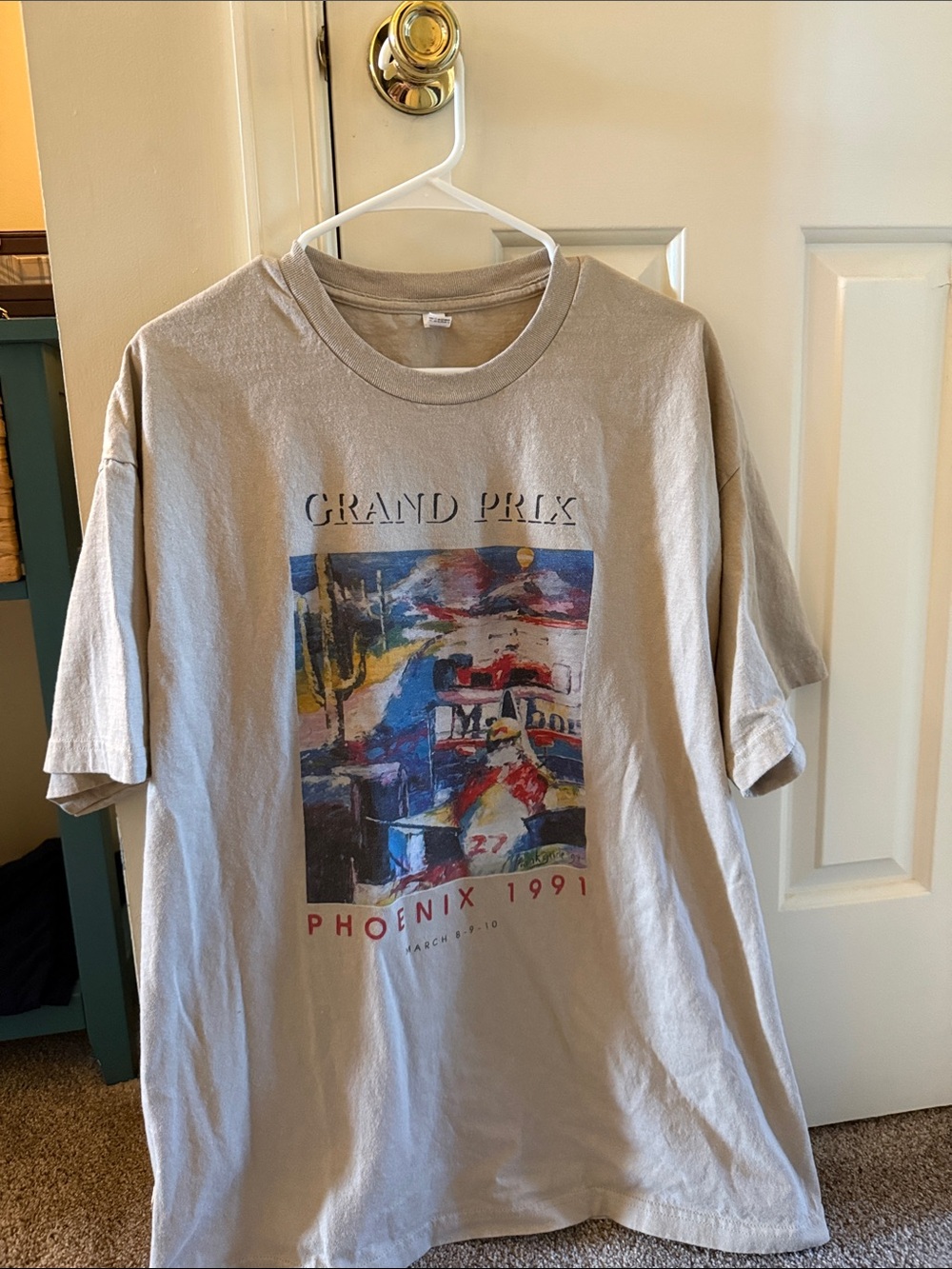 Alstyle Beige Grand Prix Phoenix 1991 Graphic Tee